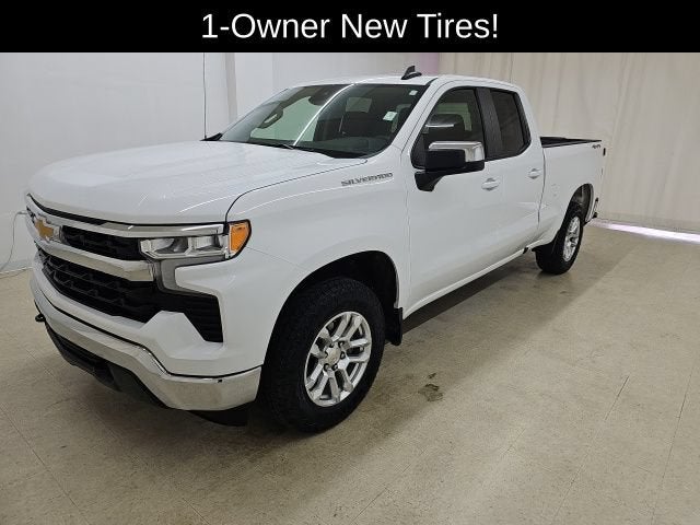 2023 Chevrolet Silverado 1500 LT (2FL) in Summit White — front three-quarter view