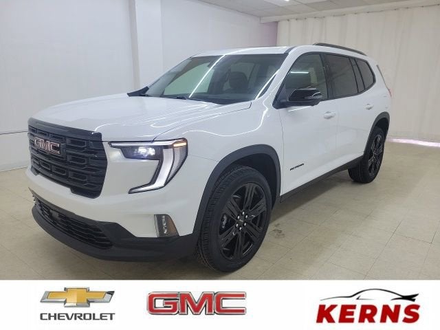 2026 GMC Acadia Elevation in Summit White — front three-quarter view