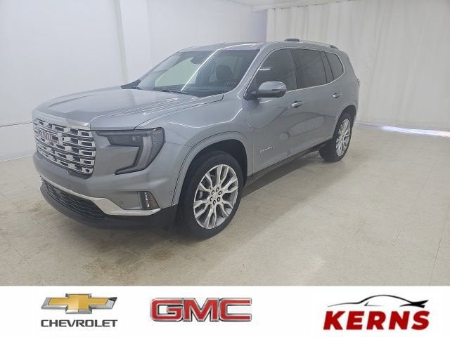 2026 GMC Acadia Denali in Sterling Metallic — front three-quarter view