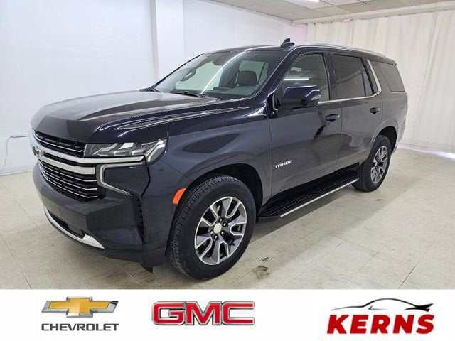 2022 Chevrolet Tahoe LT in Midnight Blue Metallic — front three-quarter view