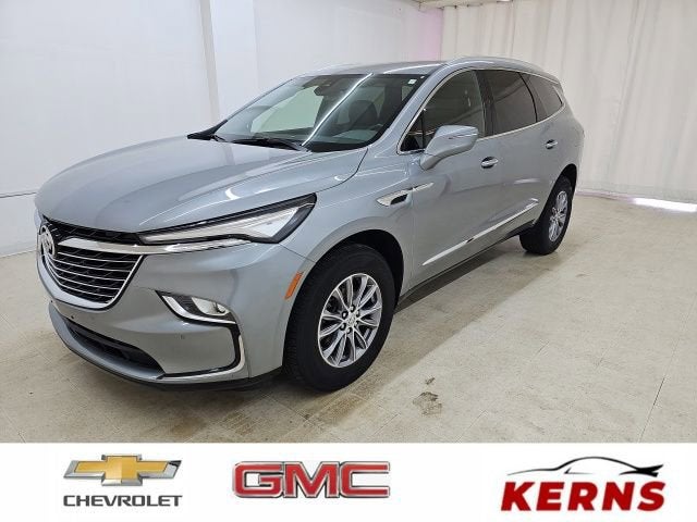 2023 Buick Enclave Essence in Moonstone Gray Metallic — front three-quarter view