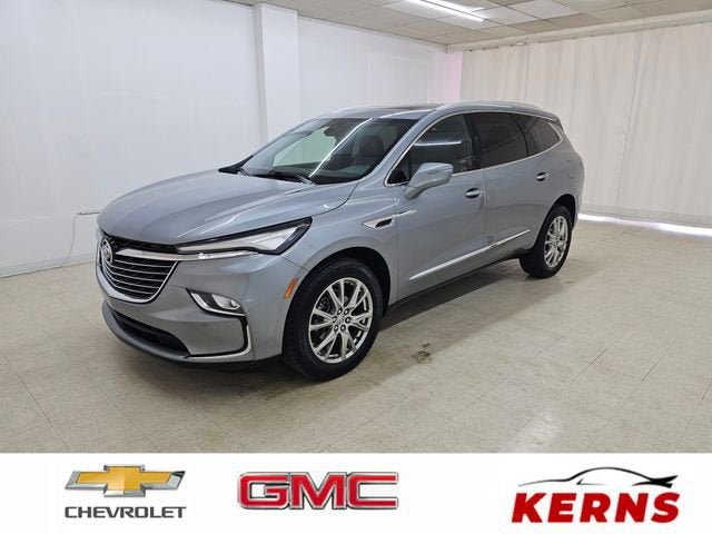 2023 Buick Enclave Essence in Moonstone Gray Metallic — front three-quarter view